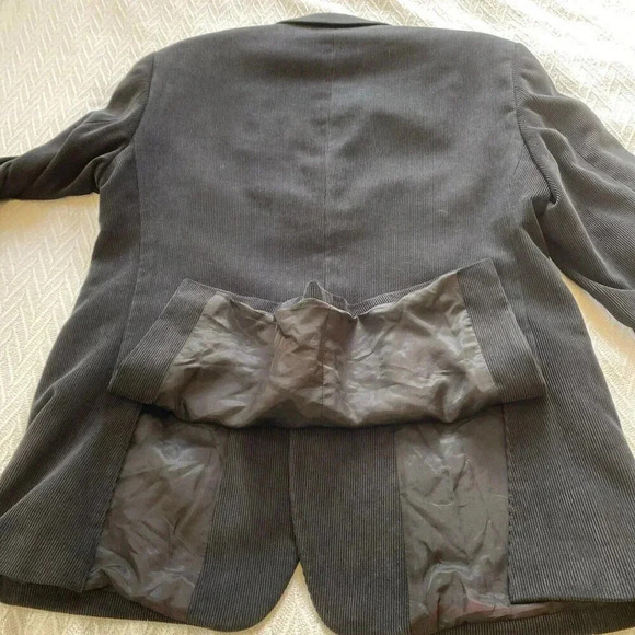 Pronto Uomo Men’s Corduroy Blazer Jacket Black 40 Short Preppy Academia Casual - Picture 13 of 16